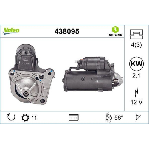 VALEO Starter VALEO ORIGINS - NEW O.E. TECHNOLOGIE 438095