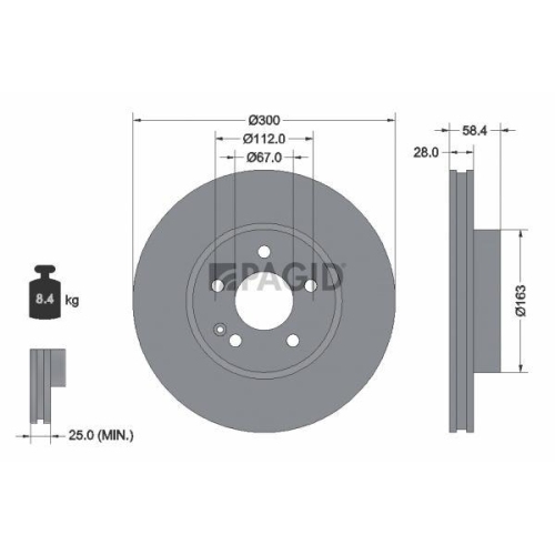 PAGID Bremsscheibe 54234NC
