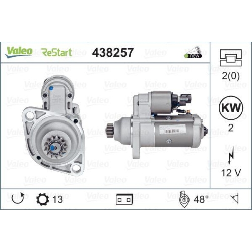 VALEO Starter VALEO ORIGINS STOP&START - NEW O.E. TECHNOLOGIE 438257