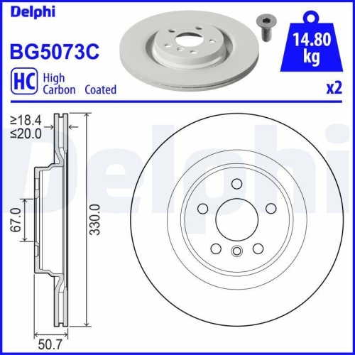 DELPHI Bremsscheibe BG5073C