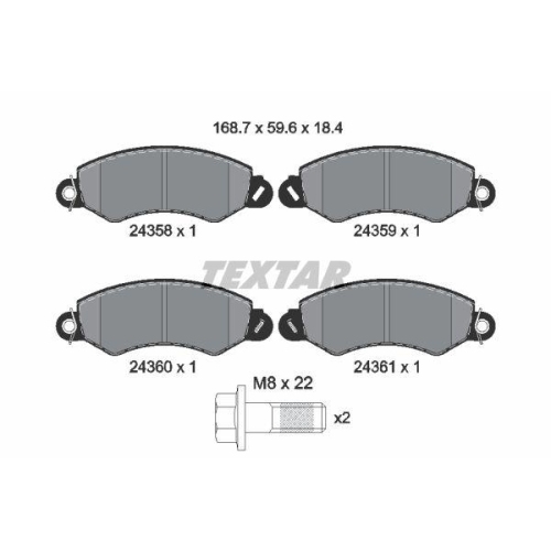 TEXTAR Bremsbelagsatz, Scheibenbremse Q+ 2435801