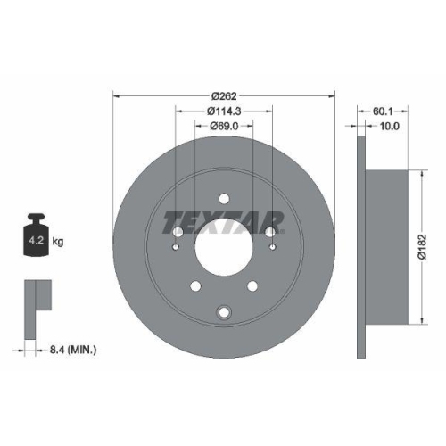 TEXTAR Bremsscheibe PRO 92269403