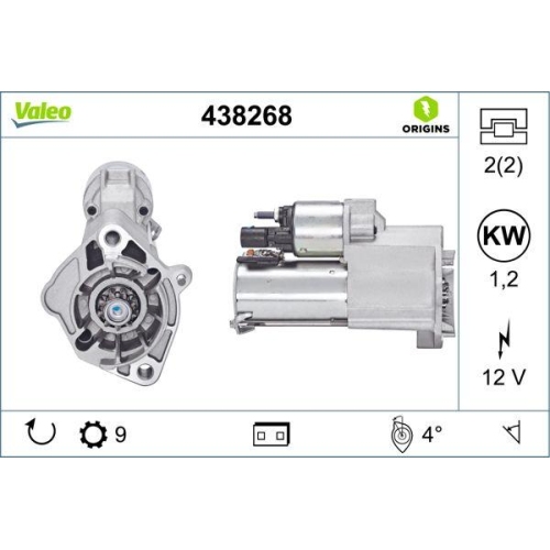 VALEO Starter VALEO ORIGINS - NEW O.E. TECHNOLOGIE 438268