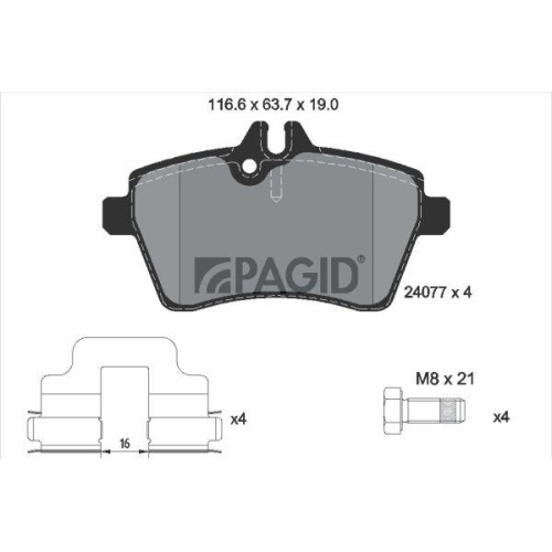 PAGID Bremsbelagsatz, Scheibenbremse T1452N