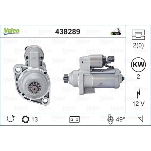 VALEO Starter VALEO ORIGINS STOP&START - NEW O.E. TECHNOLOGIE 438289