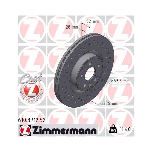 ZIMMERMANN Bremsscheibe SPORT Z 610.3712.52