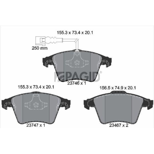 PAGID Bremsbelagsatz, Scheibenbremse T1432N