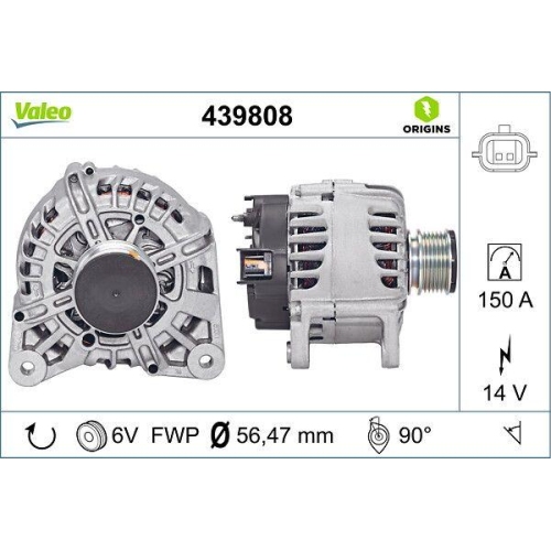 VALEO Generator VALEO ORIGINS - NEW O.E. TECHNOLOGIE 439808