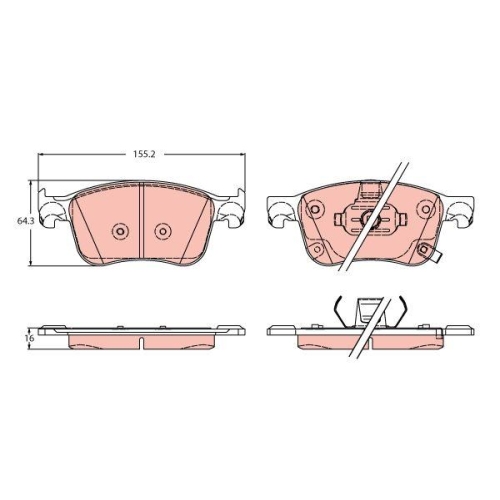 TRW Bremsbelagsatz, Scheibenbremse GDB2342