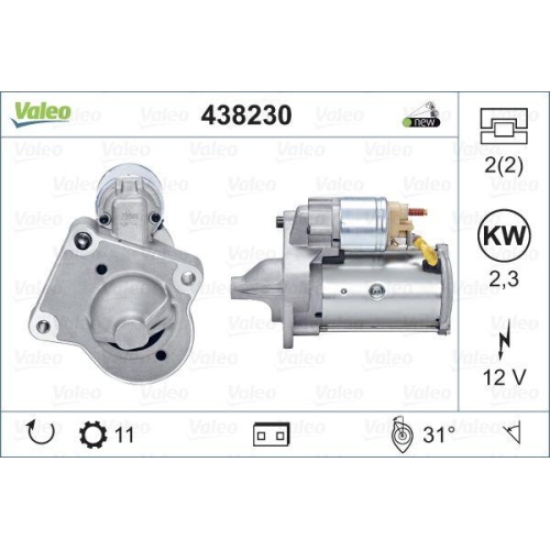 VALEO Starter VALEO ORIGINS STOP&START - NEW O.E. TECHNOLOGIE 438230