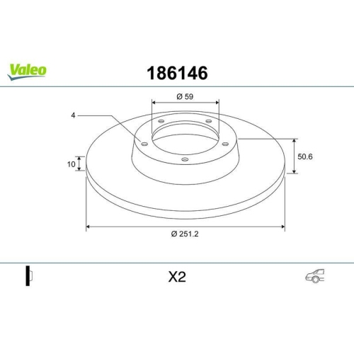 VALEO Bremsscheibe 186146