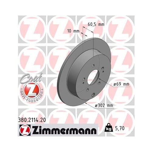 ZIMMERMANN Bremsscheibe COAT Z 380.2114.20