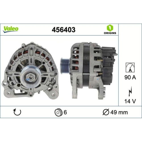 VALEO Generator VALEO ORIGINS - NEW O.E. TECHNOLOGIE 456403