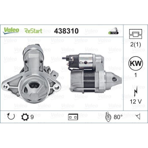 VALEO Starter VALEO ORIGINS STOP&START - NEW O.E. TECHNOLOGIE 438310