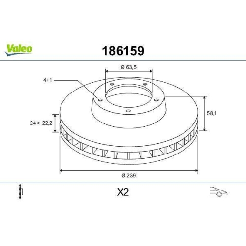 VALEO Bremsscheibe 186159