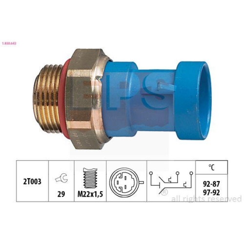 EPS Temperaturschalter, K&uuml;hlerl&uuml;fter Made in Italy - OE Equivalent 1.850.643