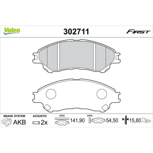 VALEO Bremsbelagsatz, Scheibenbremse FIRST 302711
