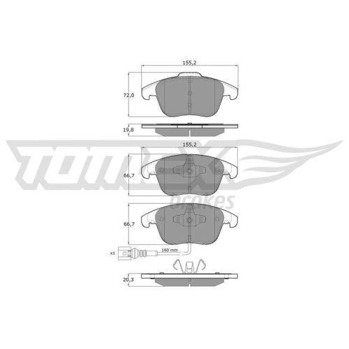 TOMEX Brakes Bremsbelagsatz, Scheibenbremse TX 15-82