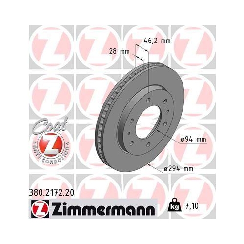 ZIMMERMANN Bremsscheibe COAT Z 380.2172.20