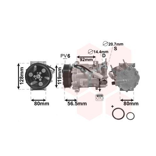 VAN WEZEL Kompressor, Klimaanlage *** IR PLUS ***