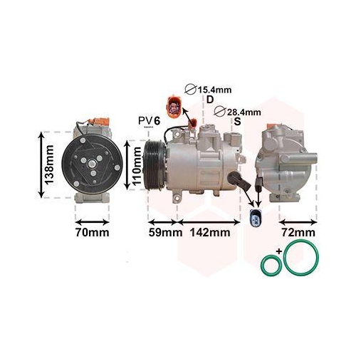VAN WEZEL Kompressor, Klimaanlage *** IR PLUS *** 0300K411