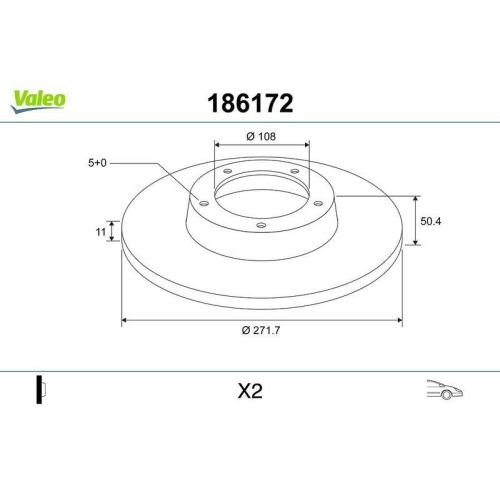 VALEO Bremsscheibe 186172