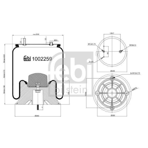 FEBI BILSTEIN Federbalg, Luftfederung 1002259