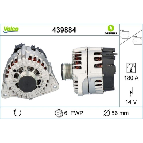 VALEO Generator VALEO ORIGINS - NEW O.E. TECHNOLOGIE 439884