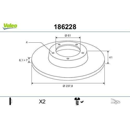 VALEO Bremsscheibe 186228