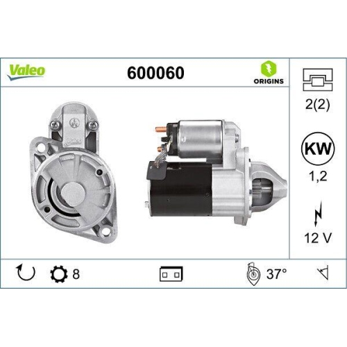 VALEO Starter VALEO ORIGINS - NEW O.E. TECHNOLOGIE 600060