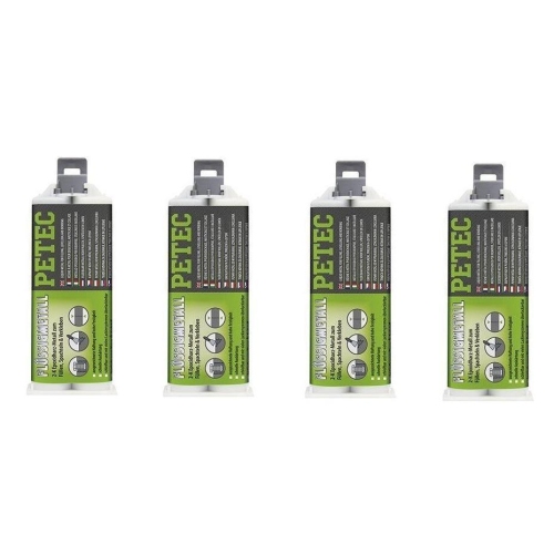 4x Petec Fl&uuml;ssig Metall 2K Epoxidharz Kleber F&uuml;llen Spachtel Kleben 50ml 97355