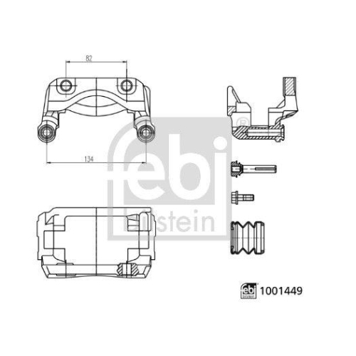 FEBI BILSTEIN Halter, Bremssattel 1001449