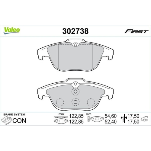 VALEO Bremsbelagsatz, Scheibenbremse FIRST 302738