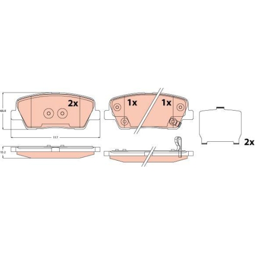 TRW Bremsbelagsatz, Scheibenbremse GDB2621