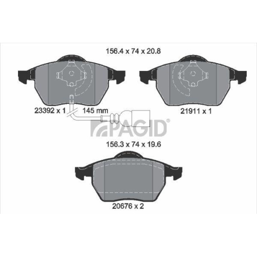 PAGID Bremsbelagsatz, Scheibenbremse T1154N