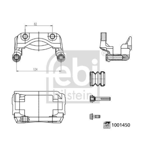 FEBI BILSTEIN Halter, Bremssattel 1001450