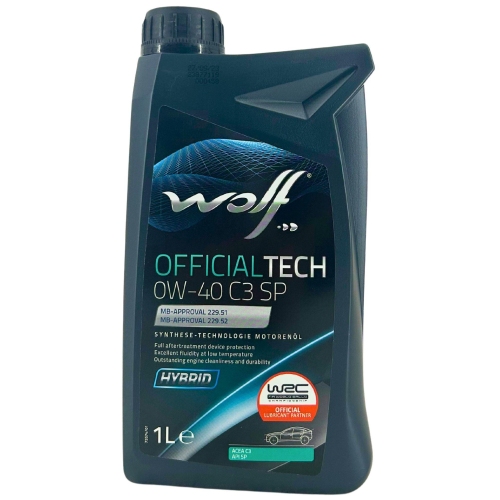 Motor&ouml;l Motoren&ouml;l Wolf OfficialTech 0W-40 C3 SP 1 Liter Flasche 1052103