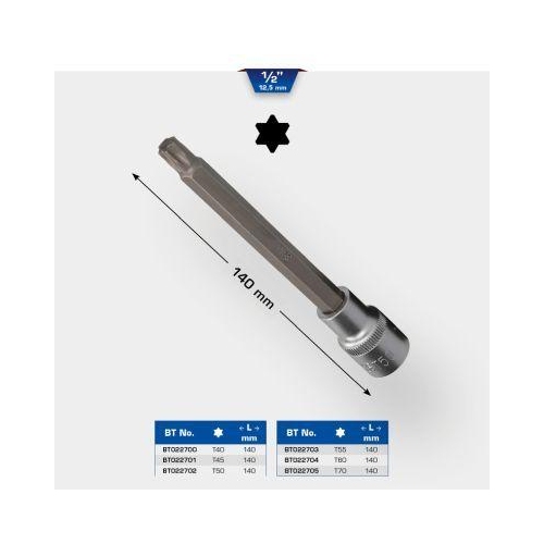 1/2 Zoll Torx-Bit-Stecknuss, 140 mm lang, T70 BRILLIANT TOOLS BT022705