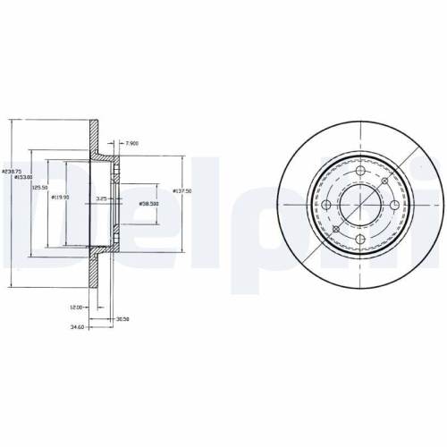 DELPHI Bremsscheibe BG2466