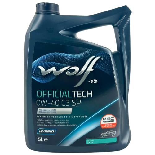 Motor&ouml;l Motoren&ouml;l Wolf OfficialTech 0W-40 C3 SP 5 Liter Kanister 1052104