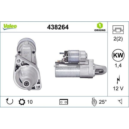 VALEO Starter VALEO ORIGINS - NEW O.E. TECHNOLOGIE 438264