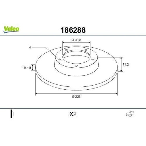 VALEO Bremsscheibe 186288