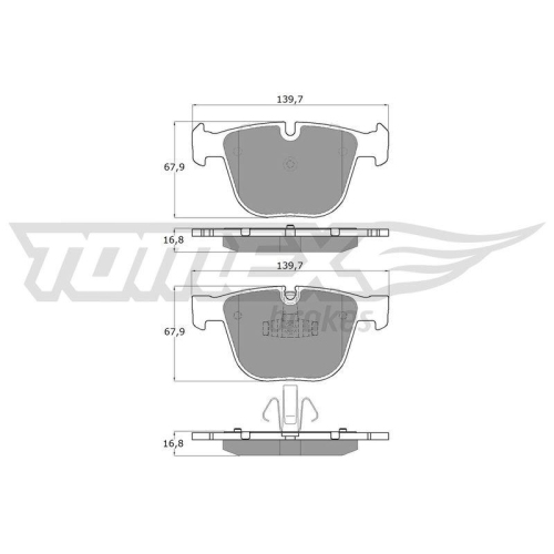 TOMEX Brakes Bremsbelagsatz, Scheibenbremse TX 16-67