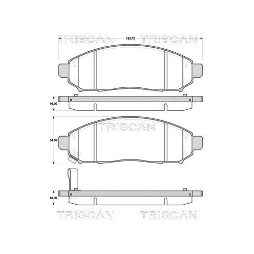 TRISCAN Bremsbelagsatz, Scheibenbremse 8110 14046