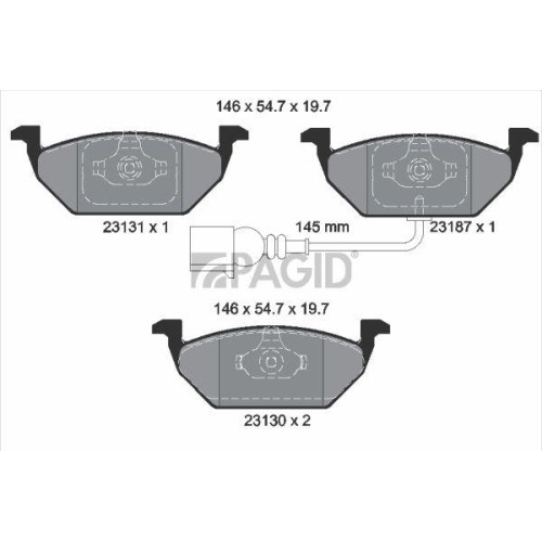 PAGID Bremsbelagsatz, Scheibenbremse T1163N