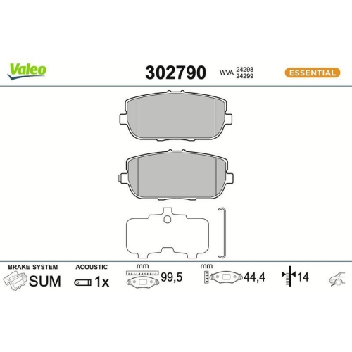 VALEO Bremsbelagsatz, Scheibenbremse ESSENTIAL 302790