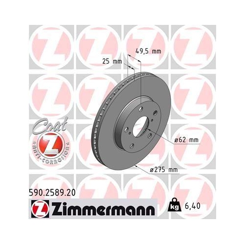 ZIMMERMANN Bremsscheibe COAT Z 590.2589.20