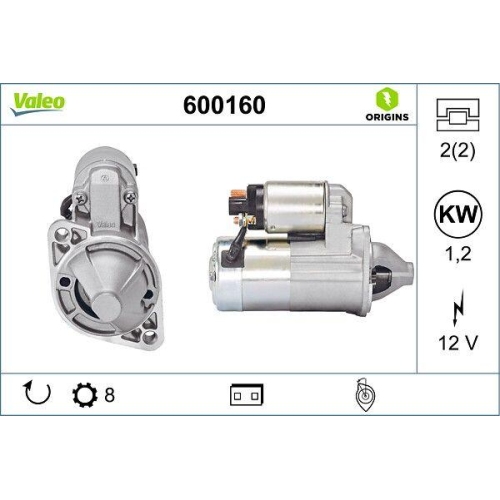 VALEO Starter VALEO ORIGINS - NEW O.E. TECHNOLOGIE 600160