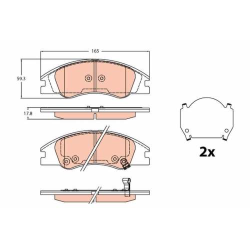 TRW Bremsbelagsatz, Scheibenbremse GDB3635