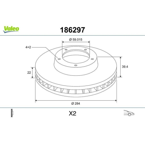 VALEO Bremsscheibe 186297